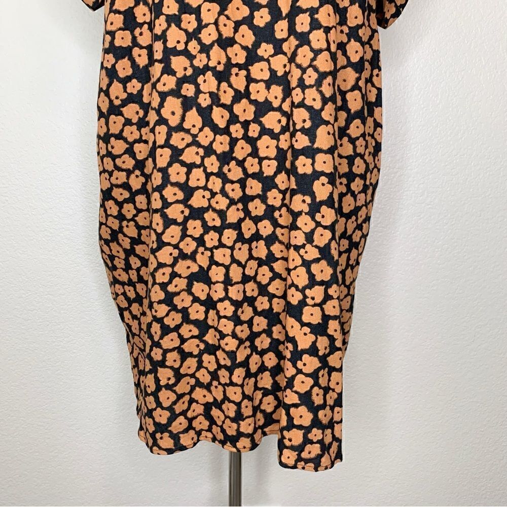 Who What Wear Linen Blend Floral Puff Sleeve Shift Dress, Size XXL - Picture 6 of 13